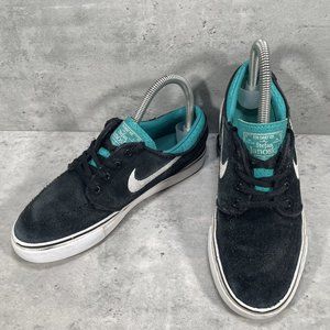 Nike Stefan Janoski GS Black Blue Skate Shoes Boy's Youth‎ Size 4Y - 525104-013